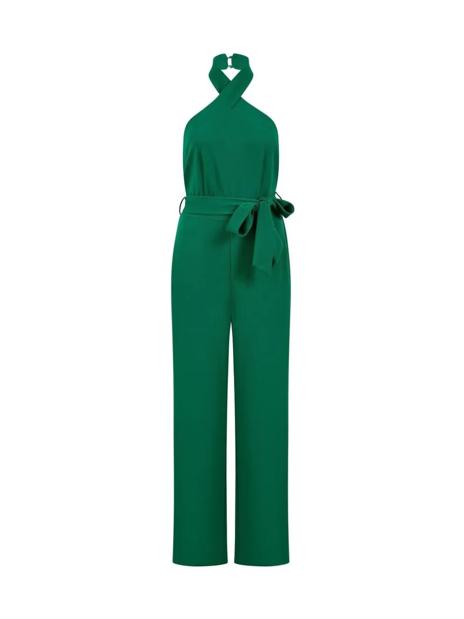 Jumpsuits En Playsuits*Yumi Cross Over Halter Neck Jumpsuit