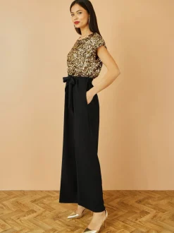 Jumpsuits En Playsuits*Yumi Sequin Top Stretch Jumpsuit