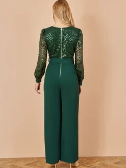 Jumpsuits En Playsuits*Yumi Sequin Wrap Over Jumpsuit
