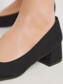 Schoenen Met Hakken|Ruimvallend En Extraruimvallend*JD Williams - Heavenly Soles By Low Block Heels Court Shoes Zacht zwart