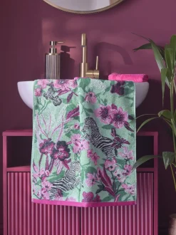 Handdoeken En Badmatten|Next Zebra 100% katoenen handdoek met bloemenprint