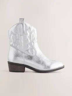 Boots*Next - Enkellaars in cowboystijl Zilver