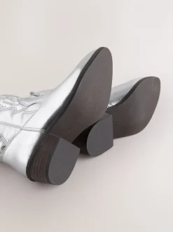 Boots*Next - Enkellaars in cowboystijl Zilver