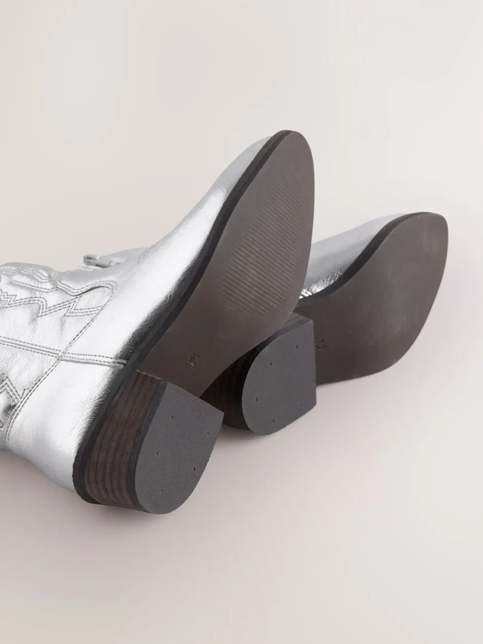 Boots*Next - Enkellaars in cowboystijl Zilver