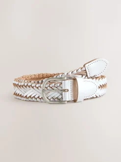 Ceintuurs*Next - Hand Plaited Leather Belt Zilver