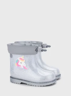 Laarzen*Igor - Glitter Unicorn Ankle Wellies Zilver