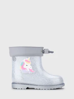 Laarzen*Igor - Glitter Unicorn Ankle Wellies Zilver