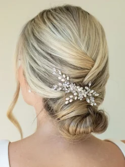 Mutsen, Handschoenen En Sjaals|Haaraccessoires|Ivory & Co - - Sierkam met parels en kristallen Zilver