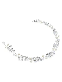 Haaraccessoires|Ivory & Co - bohemia haarband met kristallen en parels Zilver