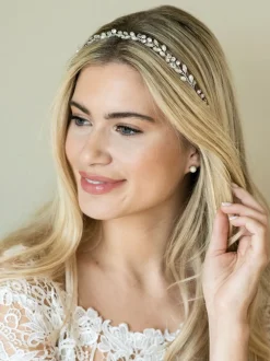 Haaraccessoires|Ivory & Co - bohemia haarband met kristallen en parels Zilver