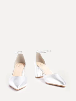 Schoenen Met Hakken*Linzi Zilver - Leona pumps met blokhak en dichte hiel