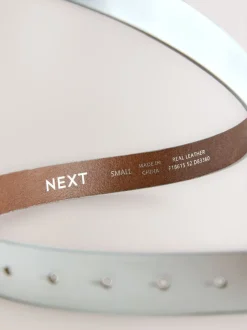 Ceintuurs|Next - Reguliere leren riem met opvallende gesp Zilver