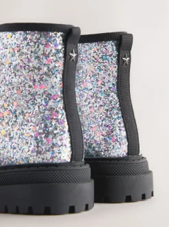 Boots*Next Zilverglitter - Warmgevoerde enkellaarzen met veters