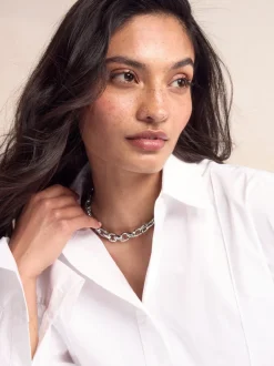 Sieraden|Next - Double Link Chunky Chain Necklace Zilverkleurig