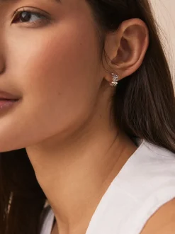 Sieraden*Next - Kleine oorringen met bladmotief Zilverkleurig