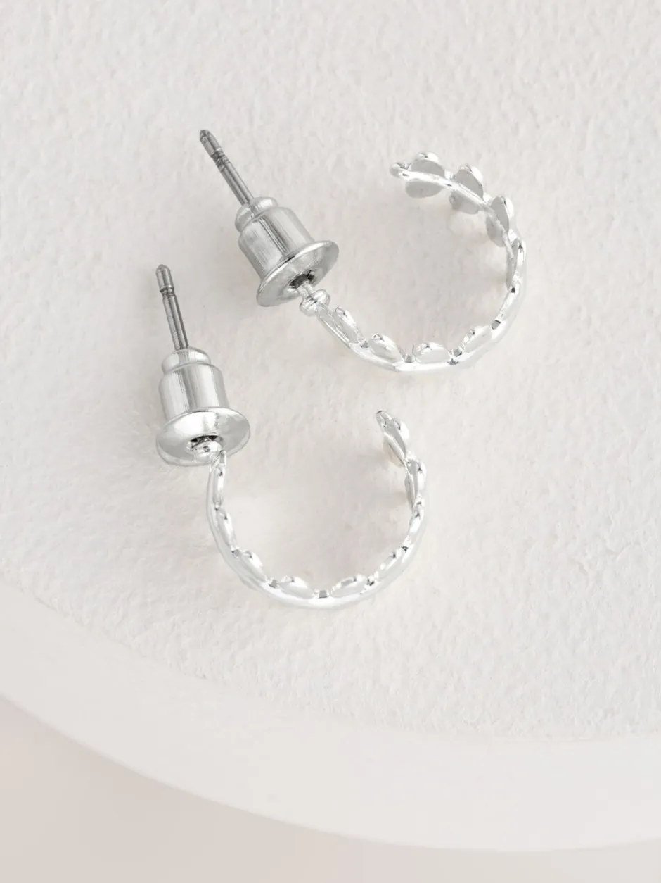 Sieraden*Next - Kleine oorringen met bladmotief Zilverkleurig
