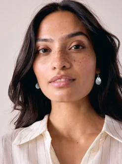 Sieraden|Next - Oorhangers met bloemblad Zilverkleurig
