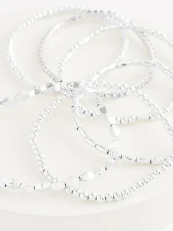 Sieraden|Next - Set van glinsterende rekbare armbanden Zilverkleurig