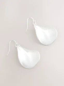 Sieraden|Next - Wave Petal Drop Earrings Zilverkleurig