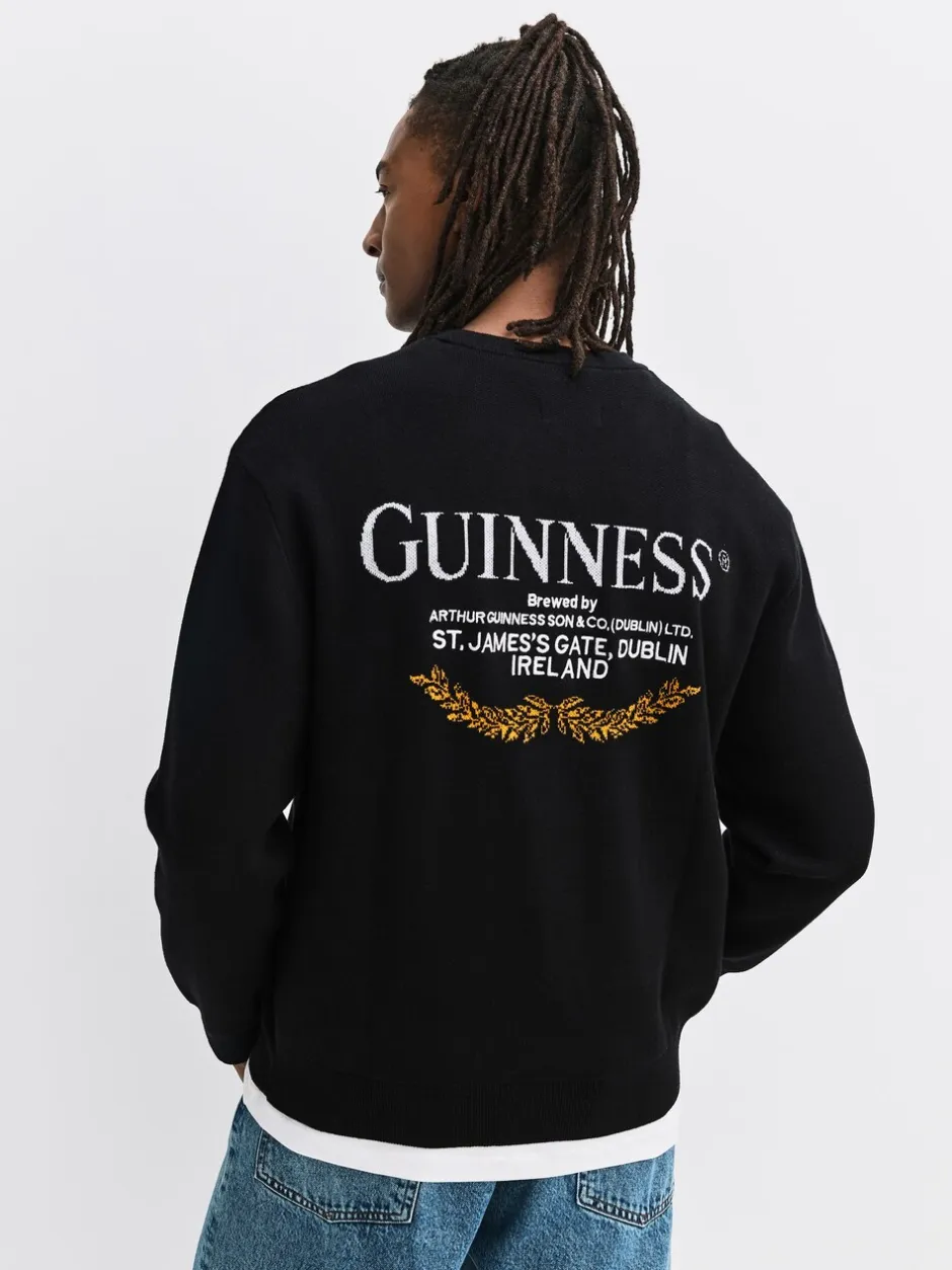 Gebreide Kleding|Next Zwart - 100% Cotton Guinness License Graphic Crew Neck Jumper