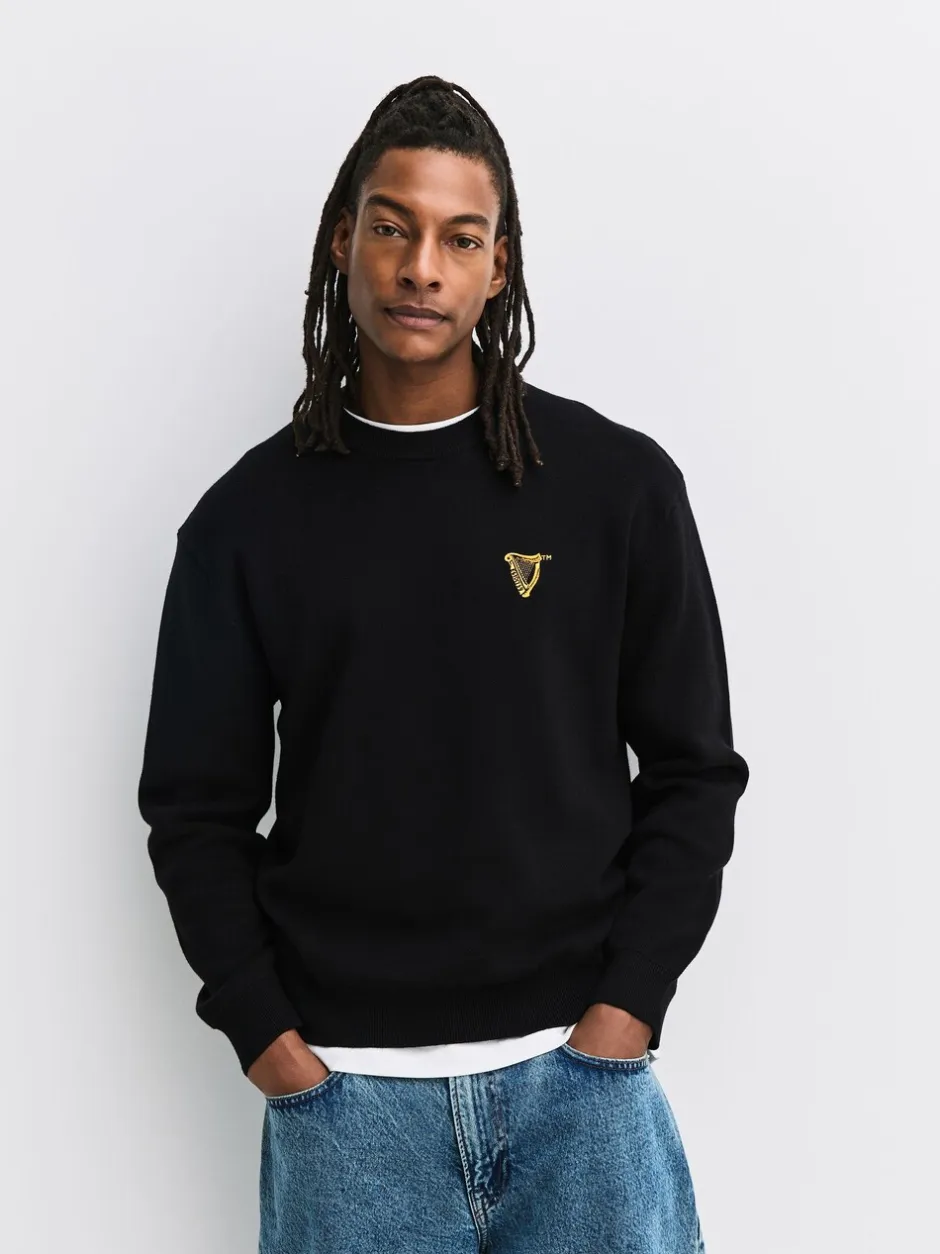 Gebreide Kleding|Next Zwart - 100% Cotton Guinness License Graphic Crew Neck Jumper