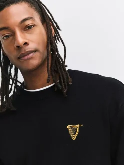 Gebreide Kleding|Next Zwart - 100% Cotton Guinness License Graphic Crew Neck Jumper