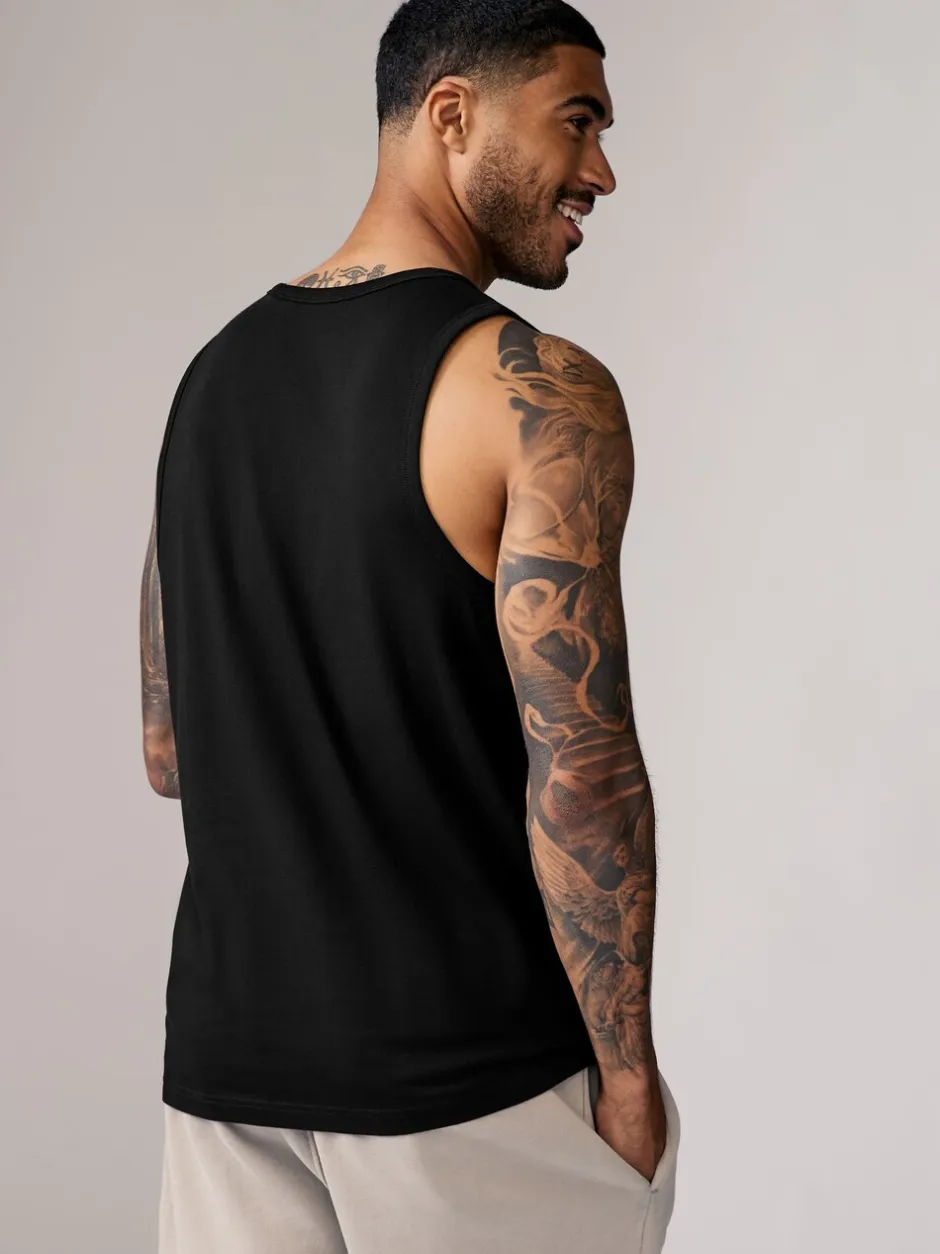 T-Shirts En Hemden*Next - 100% Cotton Vests 4 Pack Zwart