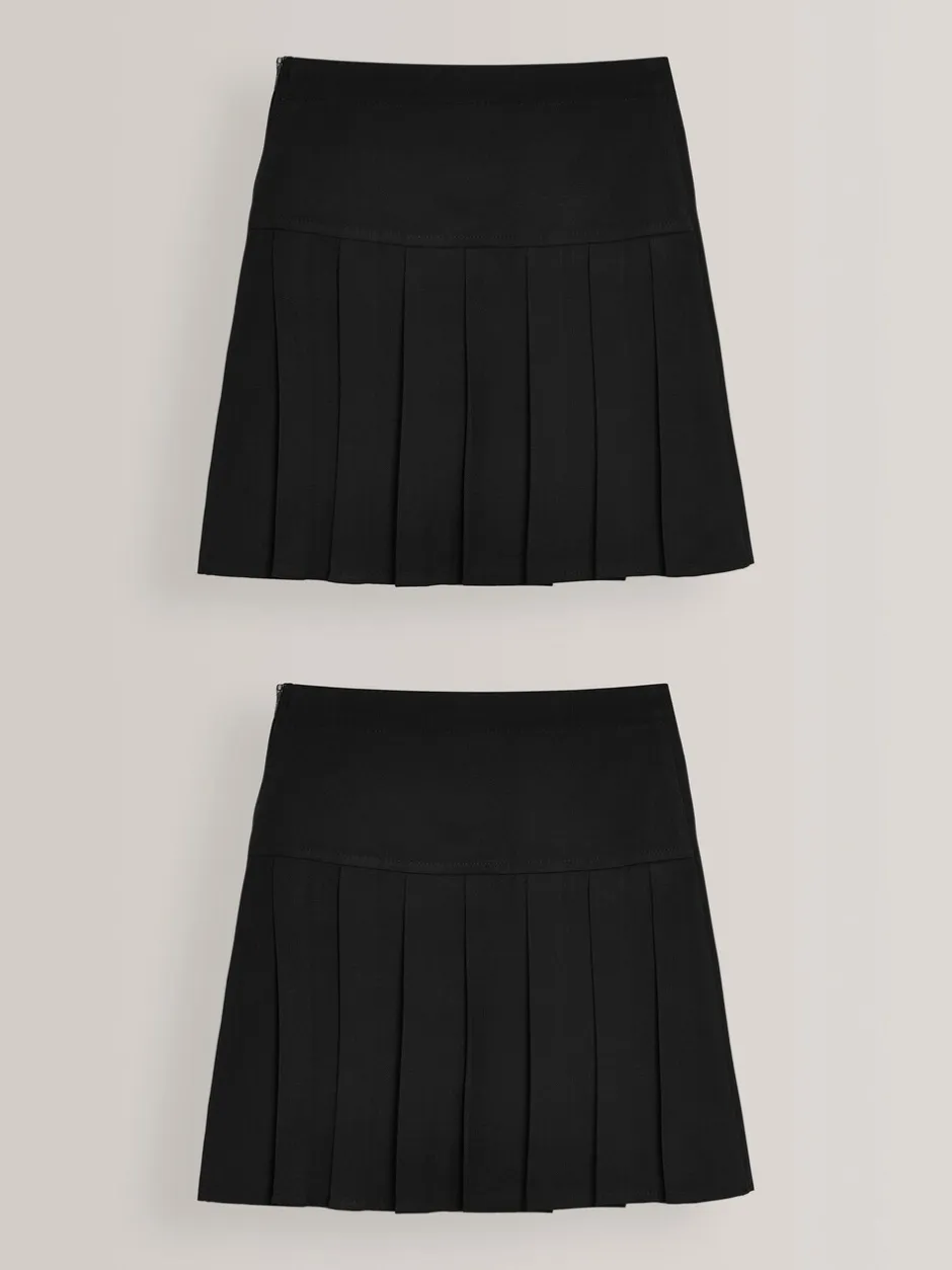 Shorts En Rokken*Next Zwart - 2 Geplooide schoolrokken (3-16jr)