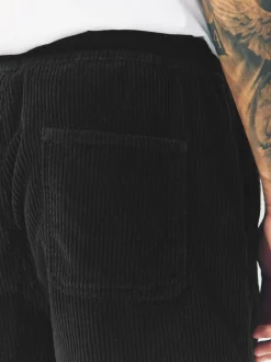 Shorts|Next - 100% katoenen corduroy shorts met trekkoord Zwart
