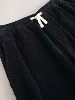 Shorts|Next - 100% katoenen corduroy shorts met trekkoord Zwart