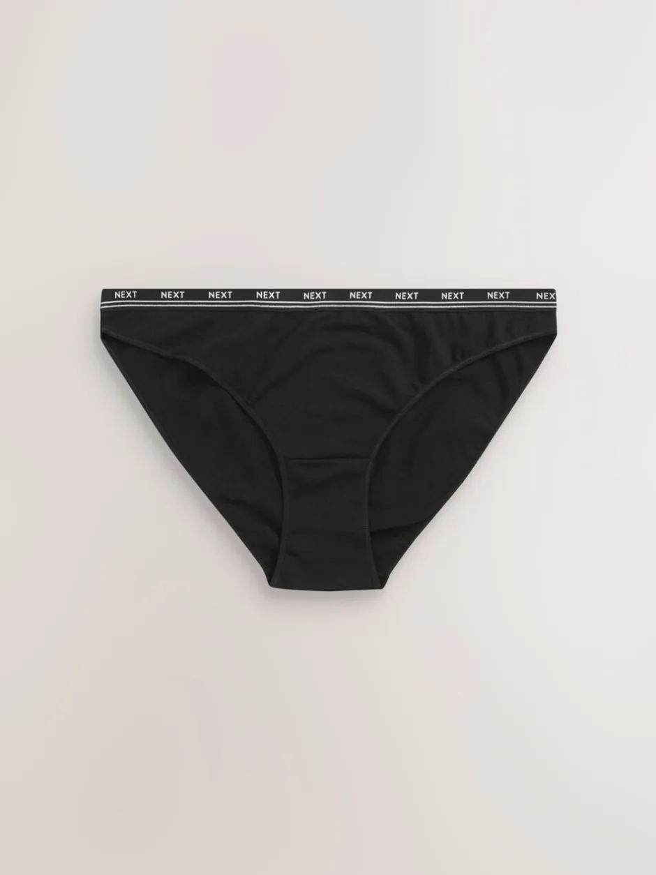 Onderbroeken*Next - 7 Katoenen slipjes met logotailleband Zwart