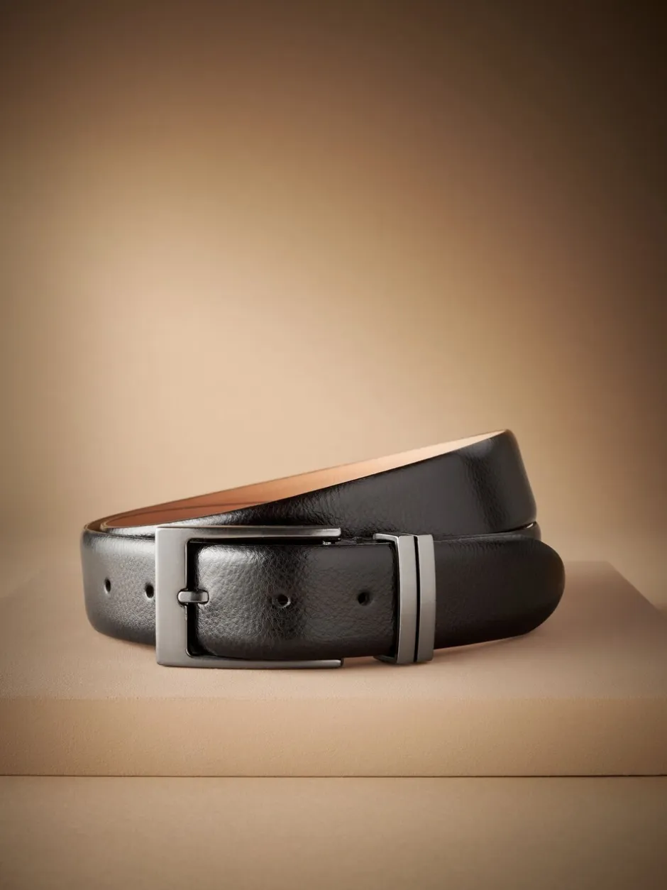 Riemen En Bretels|Next - 100% leather Signature Belt Zwart