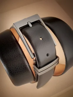 Riemen En Bretels|Next - 100% leather Signature Belt Zwart