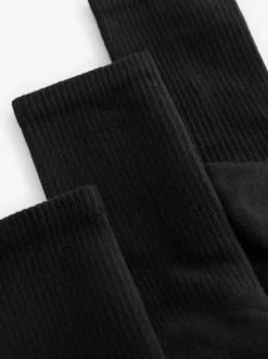 Sokken En Panty's|Sportkleding*Next Zwart - 3 Paar geribbelde enkelsokken met verzachte onderkant en voetholteondersteuning