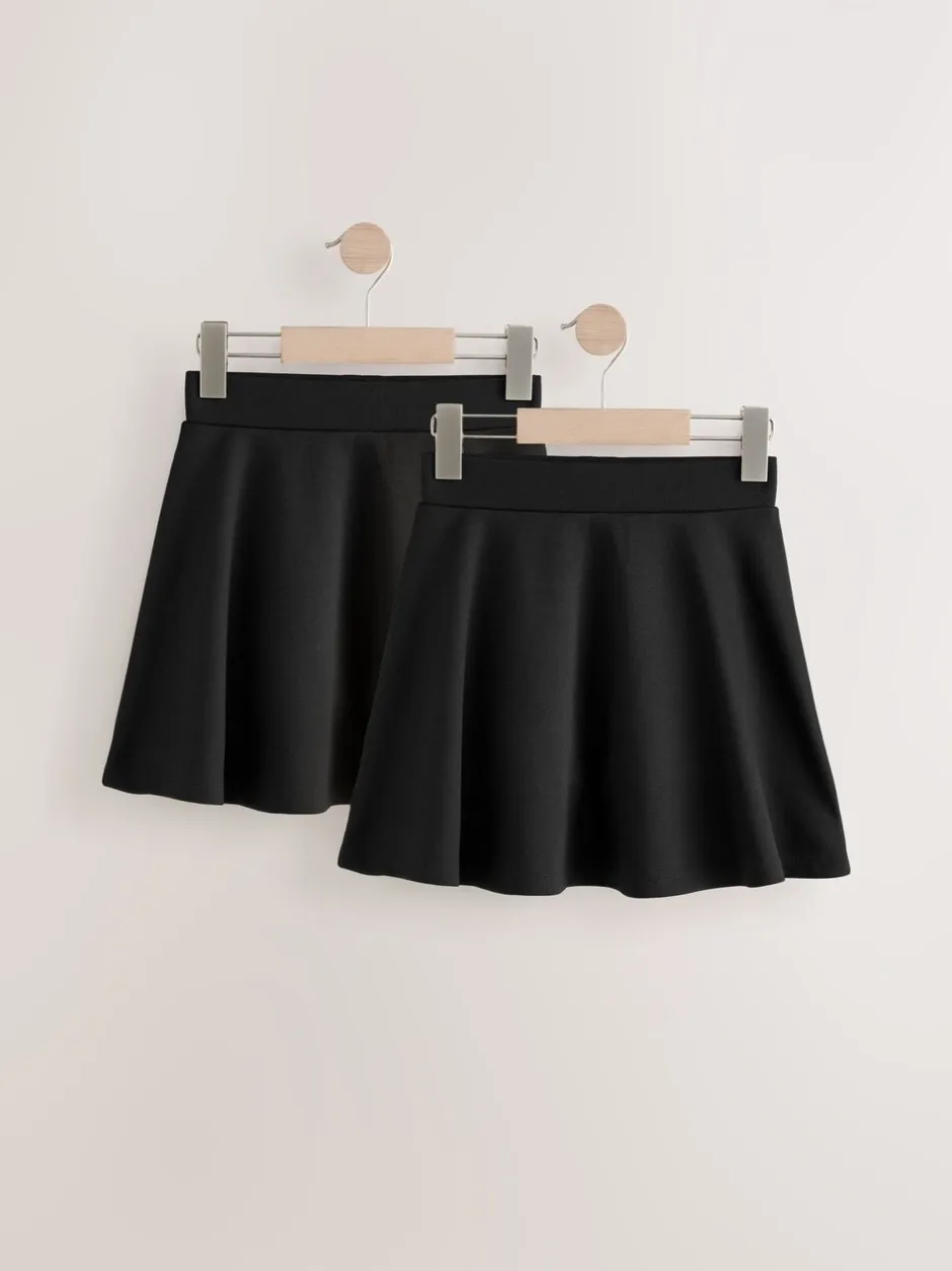 Shorts En Rokken|Next - 2 Pack Pull-On Skort met jersey stretchy (3-17jr) Zwart