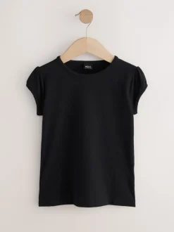 Schoolkleding|T-Shirts*Next Zwart - 2 -pack T-shirts met pofmouwen (3-16jaar)