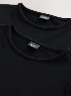 Schoolkleding|T-Shirts*Next Zwart - 2 -pack T-shirts met pofmouwen (3-16jaar)