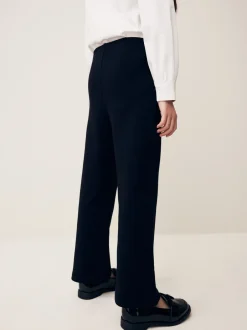 Schoolkleding*Next - 2 schoolbroeken met hoog aandeel katoen, stretchy, bootcut en elastische tailleband (3-17jr) Zwart