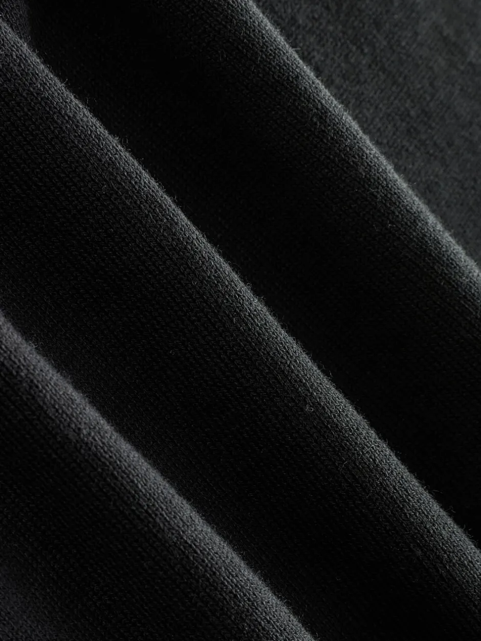 Gebreide Kleding|Poloshirts*Next - Aansluitend - Gebreid poloshirt met hoog katoengehalte en korte mouwen Zwart