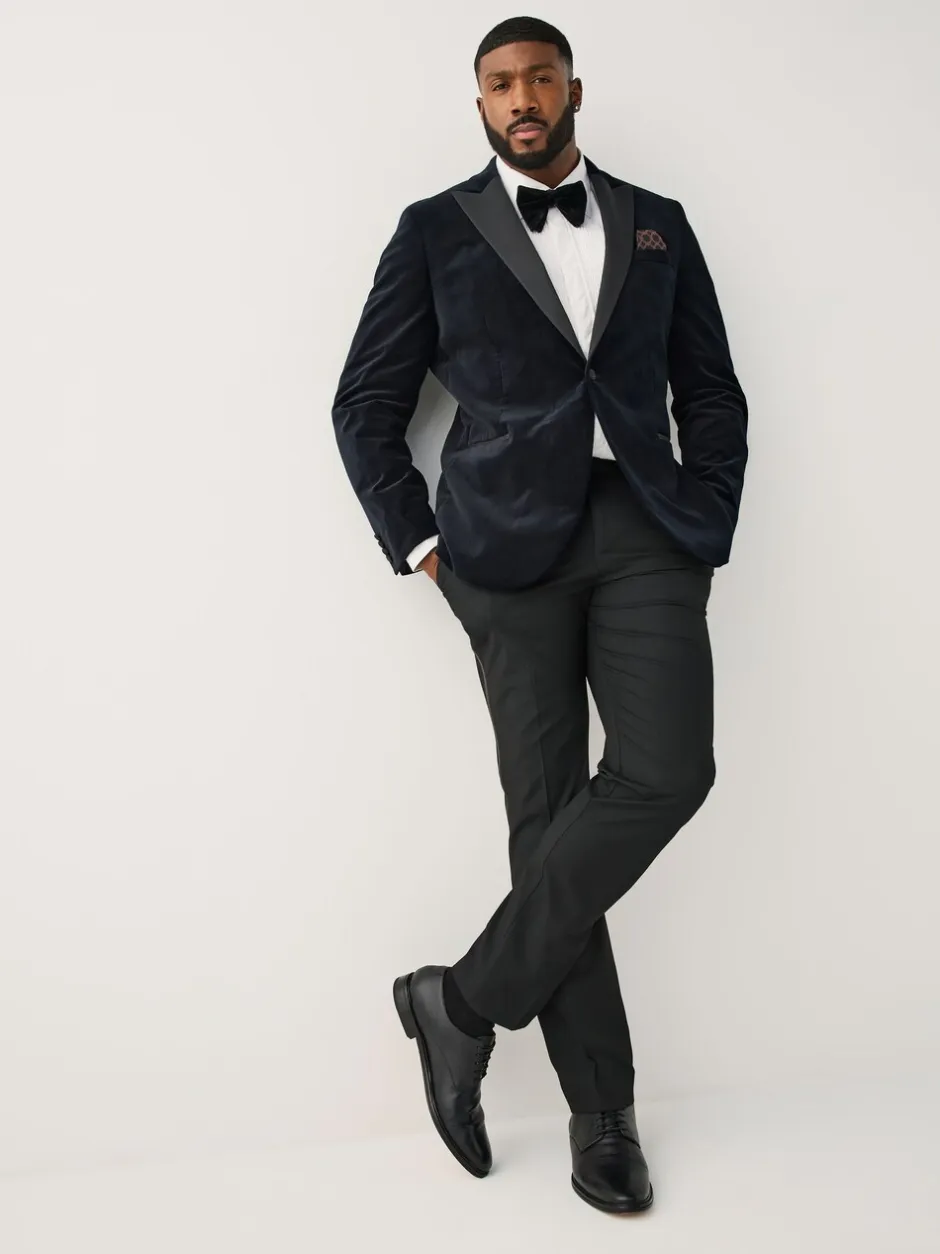 Smokings En Feestkleding|Blazers En Business-Jasjes*Next - Aansluitend - Motionflex stretchyfluwelen Blazer Zwart