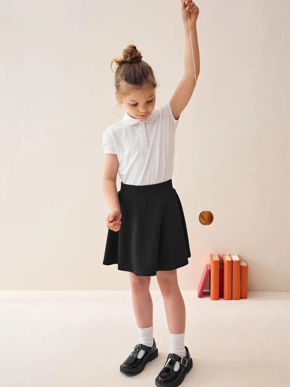 Schoolkleding|Shorts En Rokken|Next - Aantrekskirt voor school met jersey stretch (3-17jr) Zwart