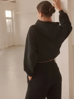 Sportkleding|Next Zwart - Actieve cropped hoodie