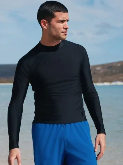 Badkleding|Next Zwart - Active - Huidvriendelijk hemdje met lange mouwen