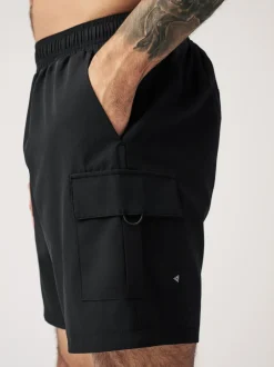 Shorts*Next - Active cargo gym trainingshorts Zwart