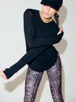 Sportkleding|Next - Active Crew Neck Long Sleeve T-Shirt Zwart