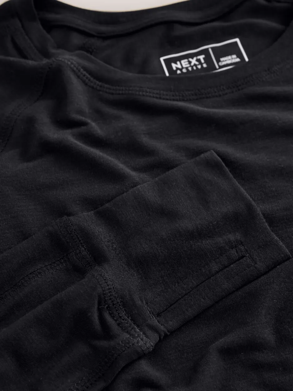 Sportkleding|Next - Active Crew Neck Long Sleeve T-Shirt Zwart