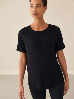Sportkleding|Next - Active Lichtgewicht T-shirt met ronde hals en korte mouwen Zwart