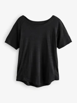 Sportkleding|Next - Active Lichtgewicht T-shirt met ronde hals en korte mouwen Zwart