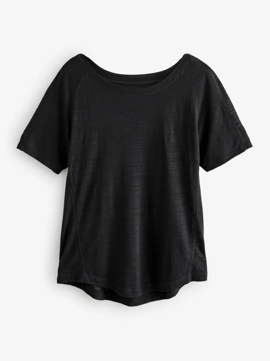 Sportkleding|Next - Active Lichtgewicht T-shirt met ronde hals en korte mouwen Zwart