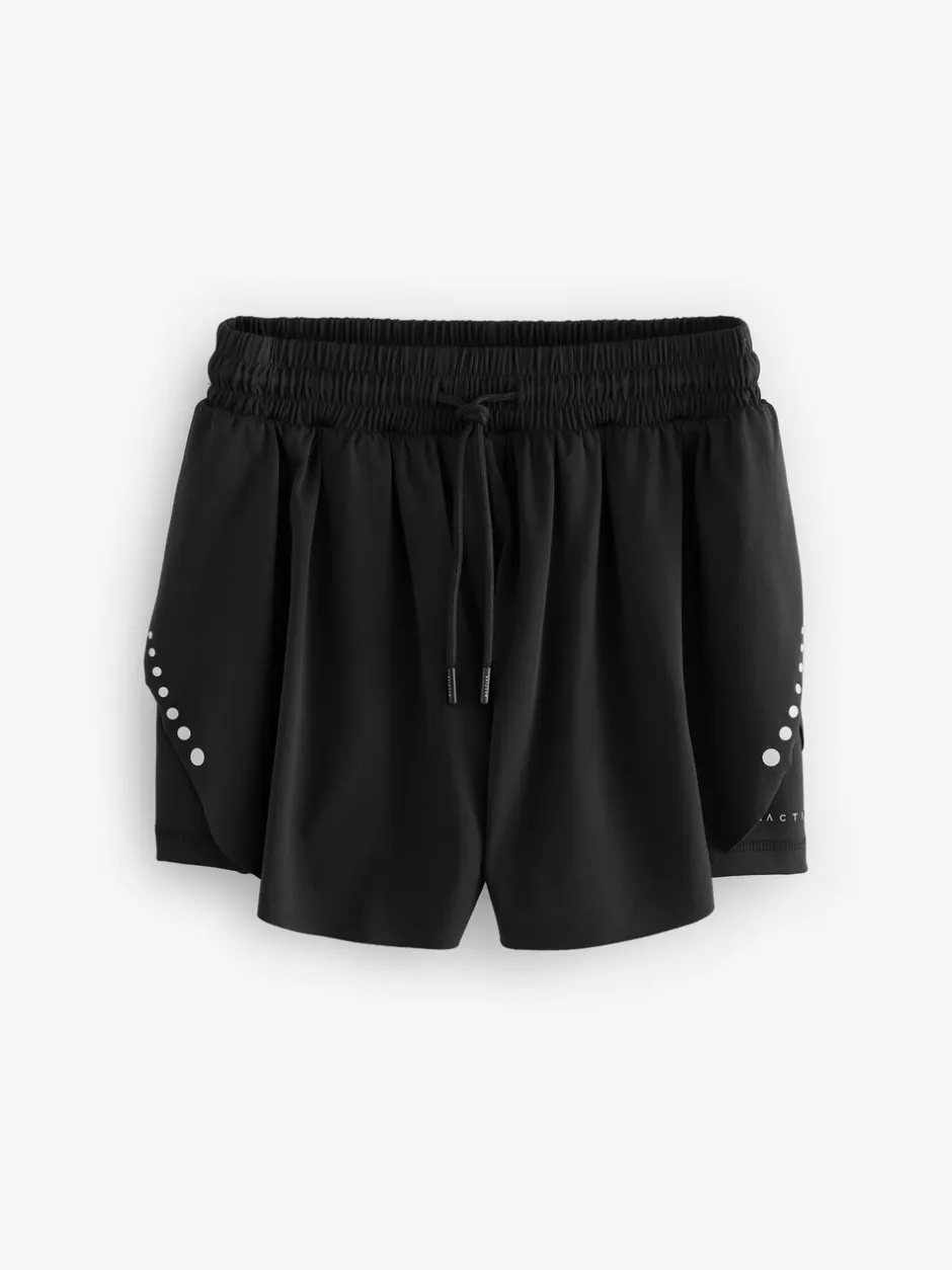Shorts|Next - Active Sports Hardloopshorts met jerseylagen en zakken Zwart